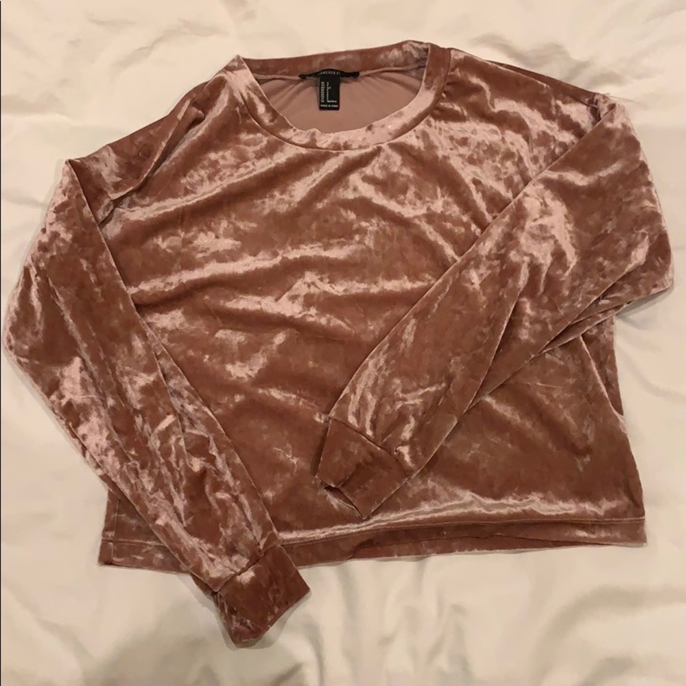 Forever 21 velvet rose gold long sleeve